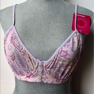NWT Target Xhilaration lavender paisley print and pink lace underwire bra 36D